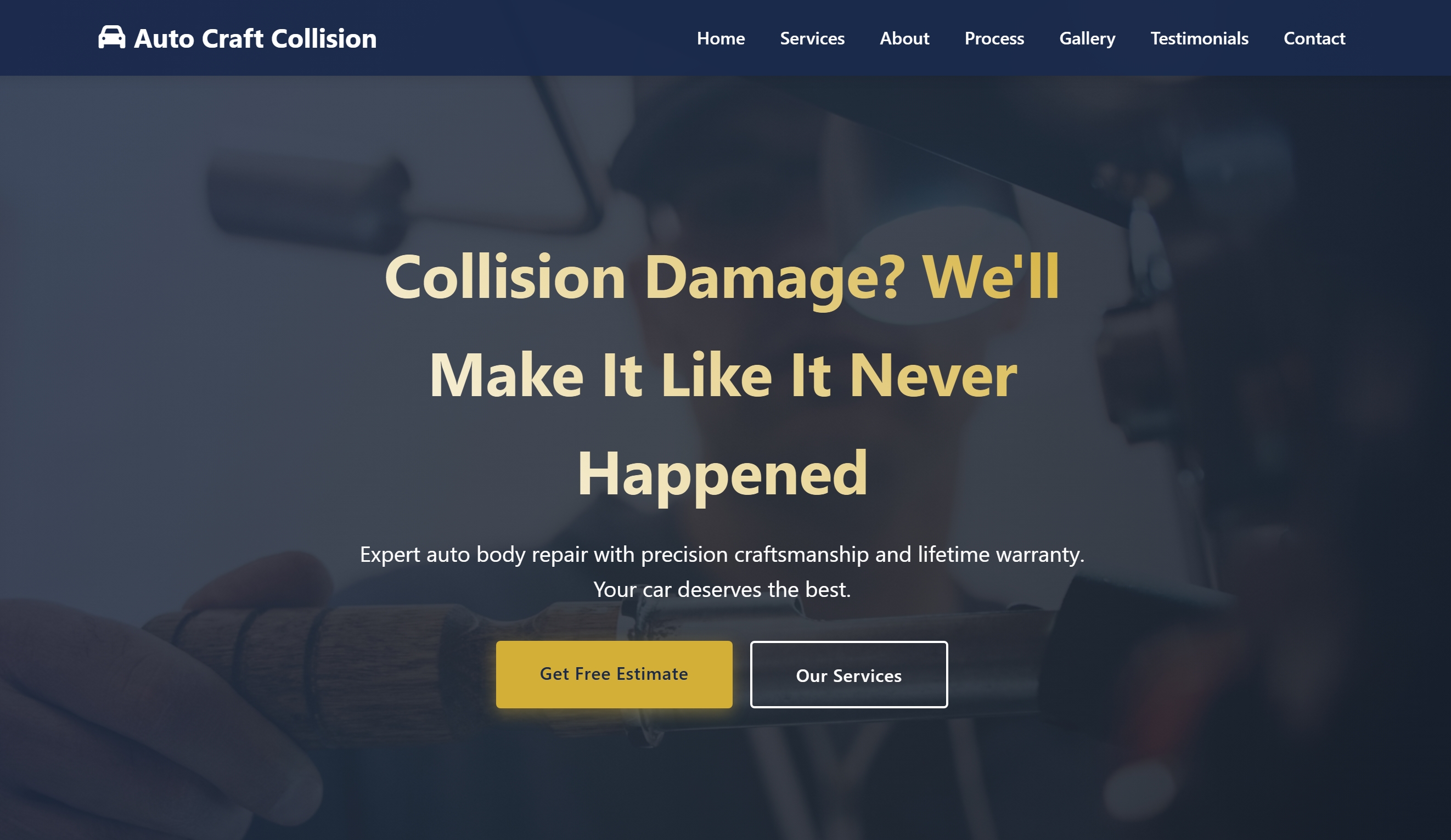 Auto Craft Collision website
